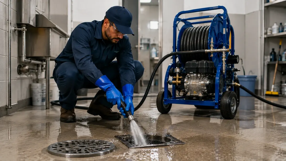Floor Drain Hydro Jet Cleaning in Sunland