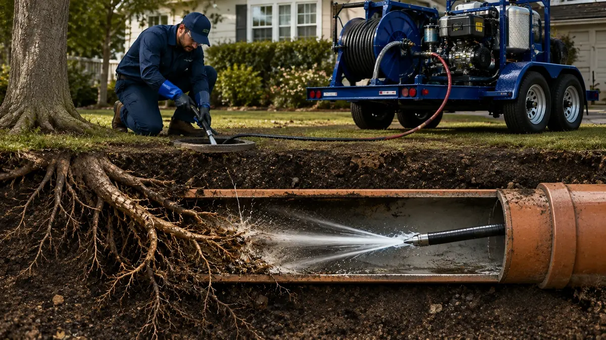 Tree Root Removal with Hydro Jetting in Sunland